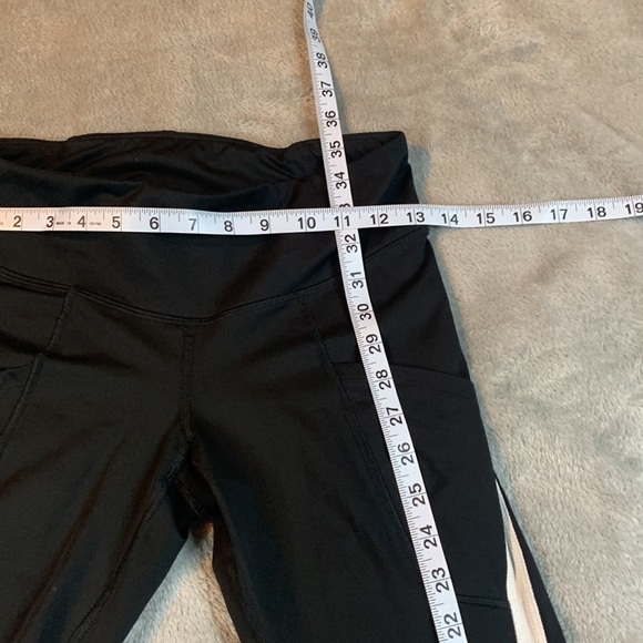 Champion Women's Black Leggings with White Stripes - Picture 3 of 5